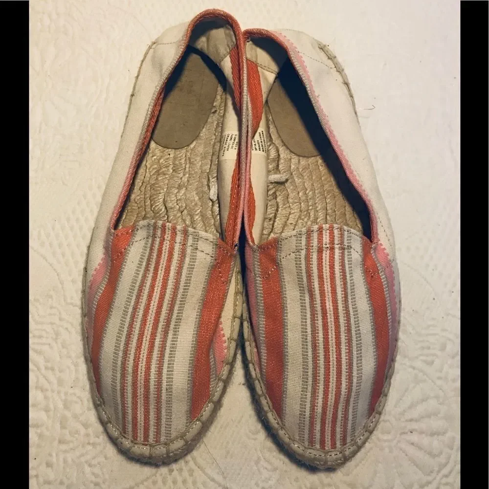 Gap orange striped canvas espadrilles 8
